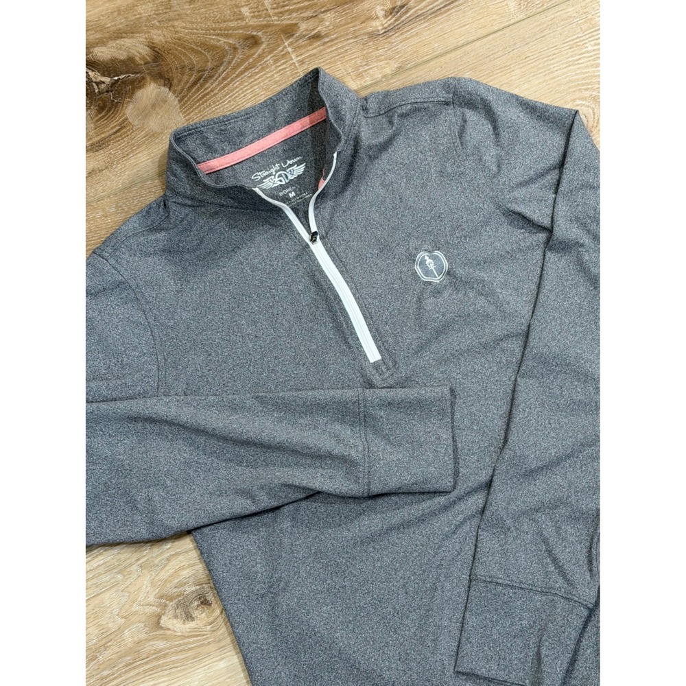 Straight Down Womens Gray‎ Heather 1/4 Zip Pullover Golf Active Top Size M